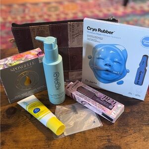 Beauty Bundle with NWT Leather Pouch